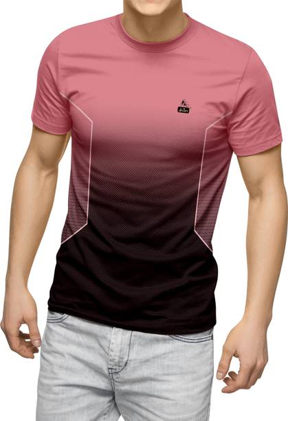 dhaari by unique creation Men Sporty Round Neck Polyester Pink T-