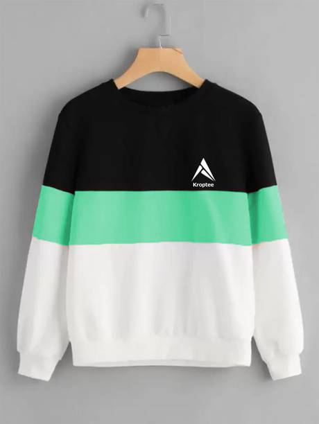 Kroptee Men Colorblock Round Neck Pure Cotton Multicolor T-Shirt