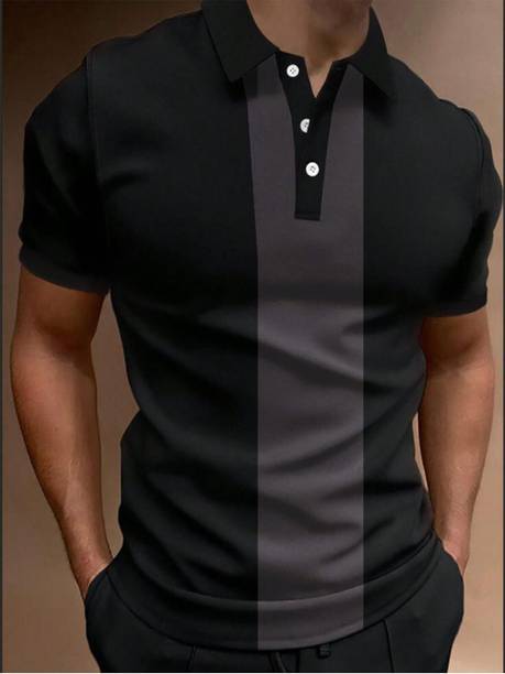 Garimaknitwear Color Block Men Grey T-Shirt