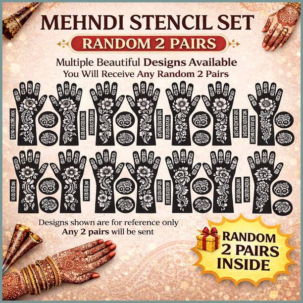 Naosucura Latest Henna Stencils for Hand Beautiful Arabic Mehndi Design Stickers for Kid