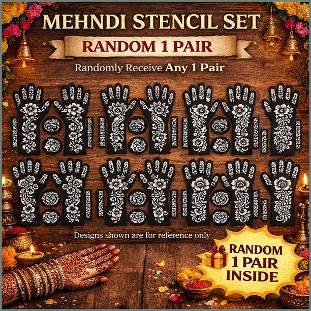 Naosucura Designer Henna Stencil for Women Stylish Arabic Mehndi Design Stickers for Arm