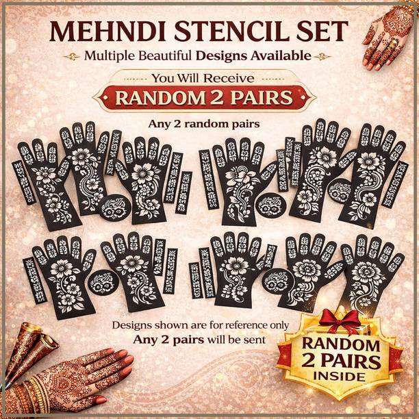 Naosucura Easy Mehndi Stencil for Girls Stylish Flower Henna Design Tattoo Sticker Best