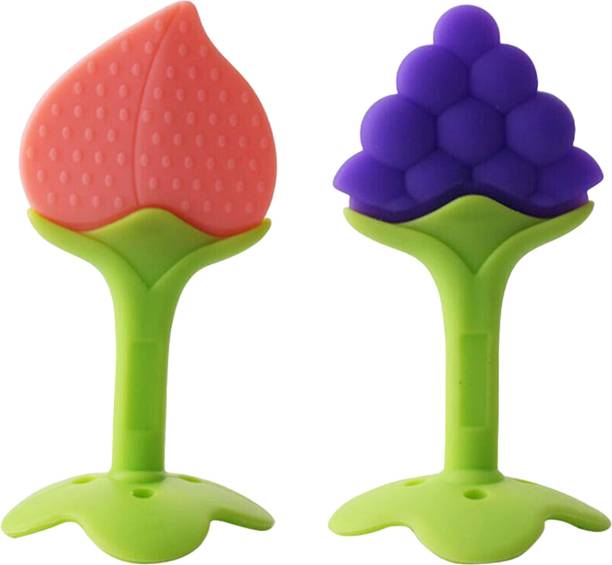 NXGTYA Fruit Shaped Silicone Baby Teether Toy | Teething Relief | BPA Free (Multicolor) Teether