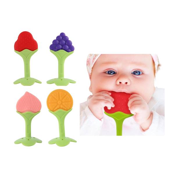 Bubblino Multi-Color Silicone Baby Teethers (Pack of 4) – Non-Toxic, Gum-Friendly Teether