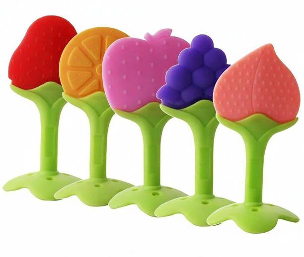 Roforuf Baby Silicone Teether Pack of 3 Pain Relief Teething Toy for Infants & Toddlers Teether