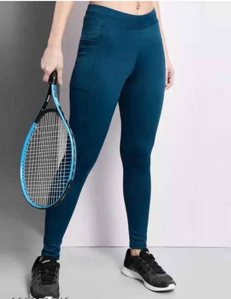 Coolest Fashion Hub Solid Women Blue Tights