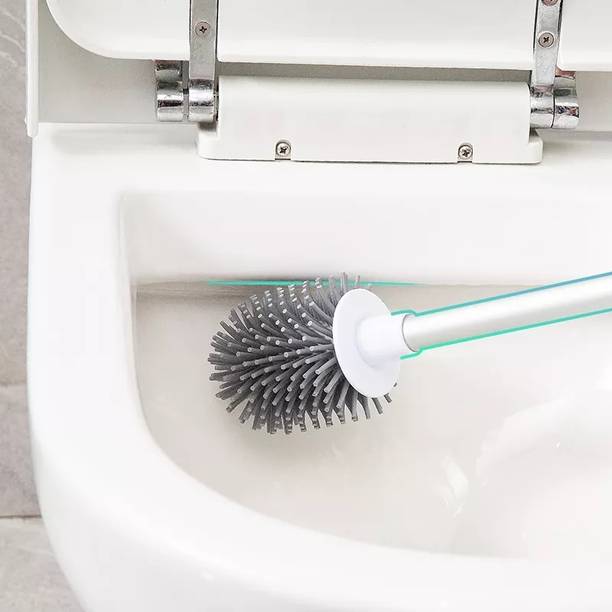 WANQLYN Toilet Brush No-Slip Long Handle Soft Silicone ...