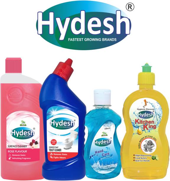 hydesh Cleaning Combo Set Floor Cleaner, Toilet Cleaner, Dish Wash, Hand Wash Liquid Toilet Cleaner