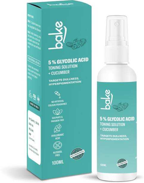 Bake Cosmetics 5% Glycolic Acid Alcohol Free Toner with Cucumber Men & Women