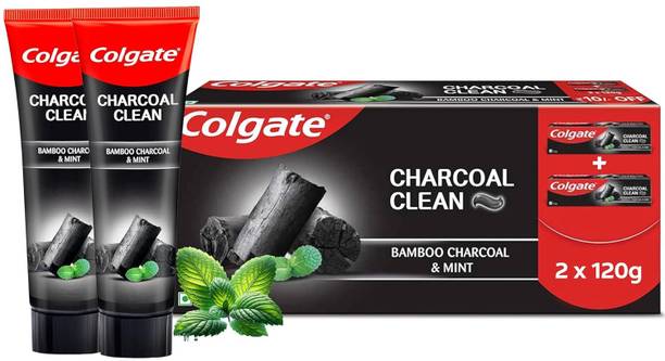 Colgate Charcoal Clean Toothpaste Bamboo Charcoal And Mint (Black Gel) Family Pack Toothpaste