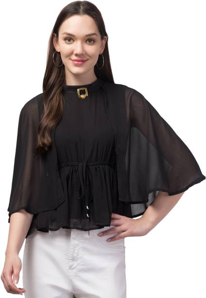 My Swag Casual Solid Women Black Top