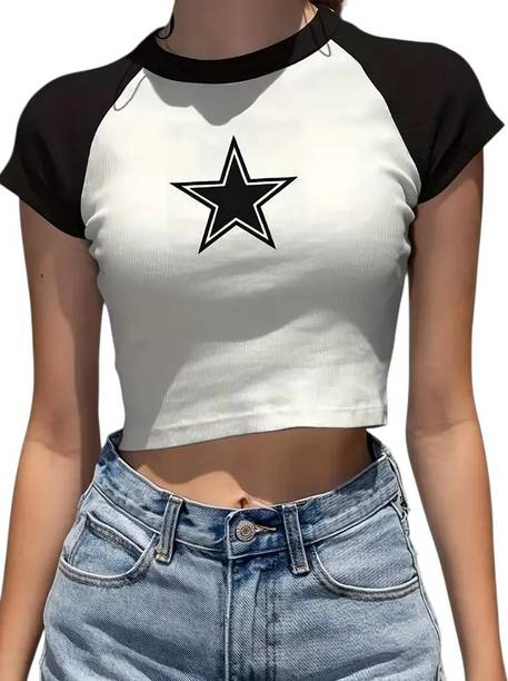 Casual Raglan Sleeves Solid Women White Top