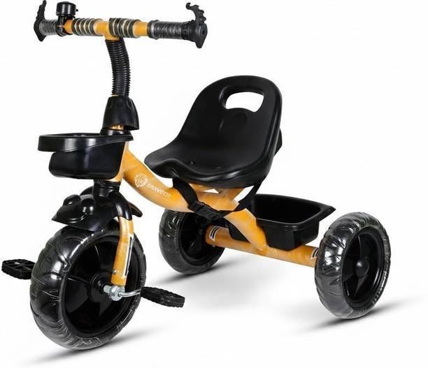 BRAVETOT Multi-Storage Toddler Trike : Includes Safety Harness , Protective Front Fender, Interactive Bell Tricycle