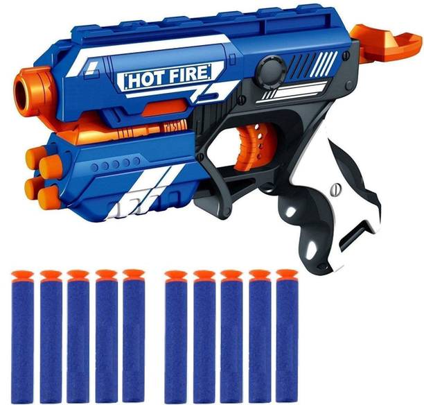 विकॉर्प Manual Soft Bullet Gun Toy with 10 Soft Foam Bullets Battle Fight Game for Kids