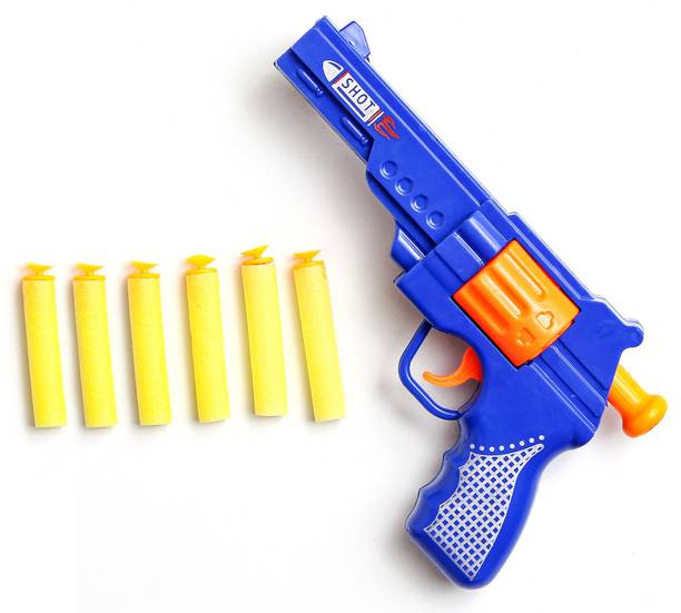 Toy Cloud Pistol Toy Gun Soft Blaster Bullet Dart Shooting Toy with 6 Safe Foam Bullets Guns & Darts