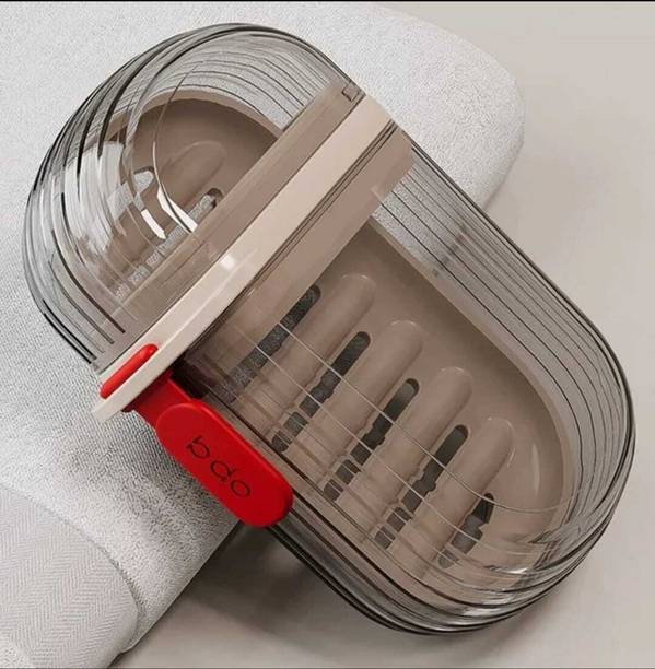 रोम्प एंड रोल Transparent Travel Soap Box, Snap Lock with Tray for Picnic, Home, Bathroom
