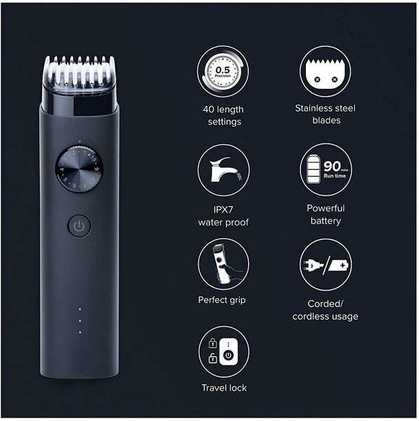 Mi XXQ01HMM Fully Waterproof Trimmer 90 min  Runtime 40 Length Settings