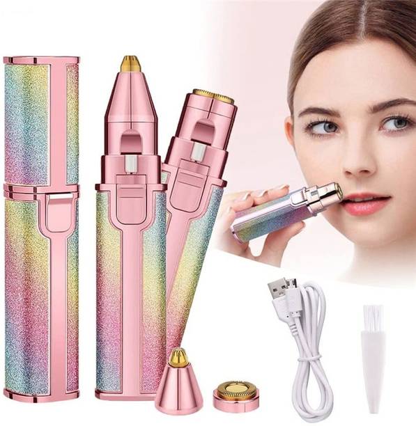 Votvy 2 in 1 Painless Eyebrow Rechargable Trimmer & Facial Hair Removel for Women Body Groomer 70 min  Runtime 1 Length Settings