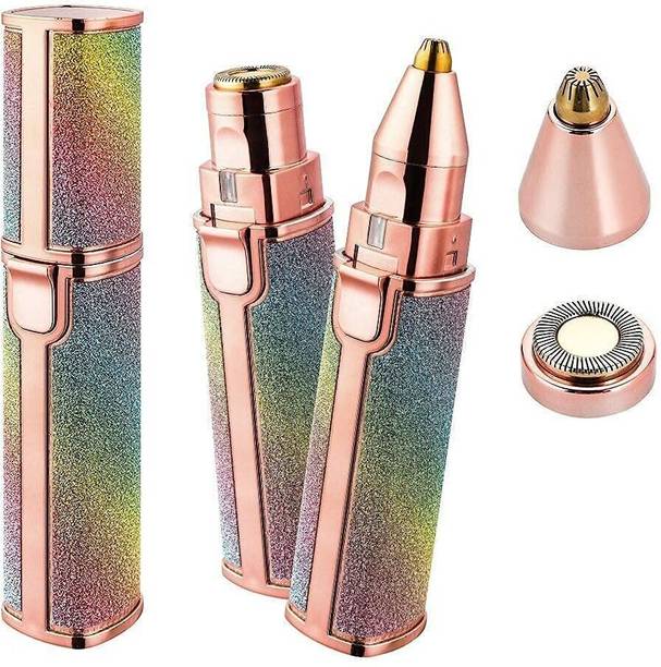 MELZRON Portable 2 In 1 Flawless Eyebrow Remover and Pain less Hair Remover Trimmer 180 min  Runtime 1 Length Settings
