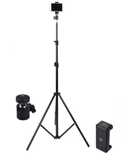 BASS BLING ®Top Selling Lightweight & Portable Tripod Stand with Mobile Holder (BLACK) Tripod