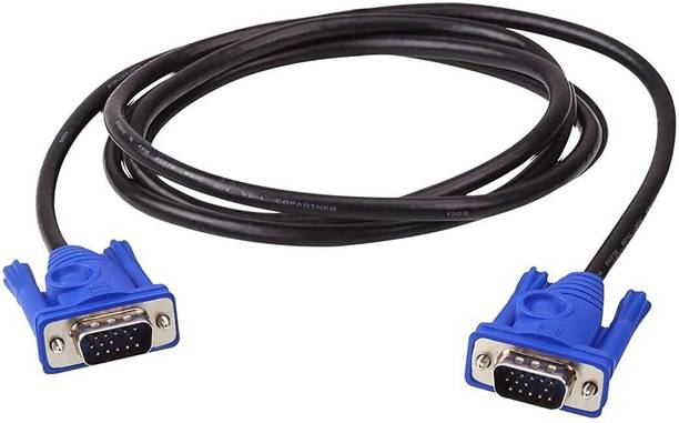 DECORLOOM  TV-out Cable VGA Cable for Personal Computer 1.5M (M_Edge_51, Black, Blue)