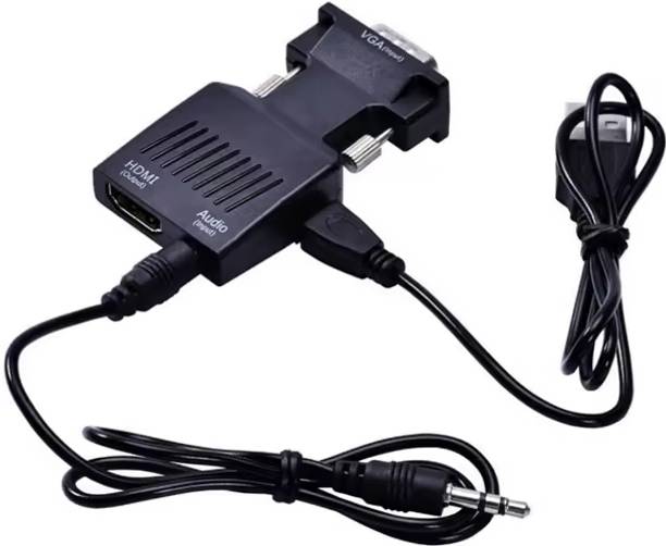 BALRAMA VGA to HDMI Adapter/Converter with Audio (Old PC to TV/Monitor with HDMI) VGA to HDMI Converter for Computer, Desktop, Laptop, PC, HDTV Monitor, Projector HDMI Connector