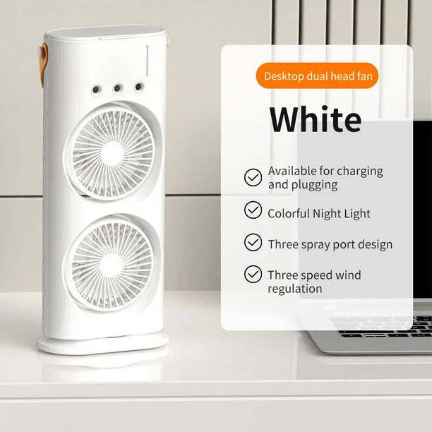 TECHEL Double Ended Mist Spray Fan Desktop with zsa11 Double Ended Mist Spray Fan Desktop with cbn11 USB Fan