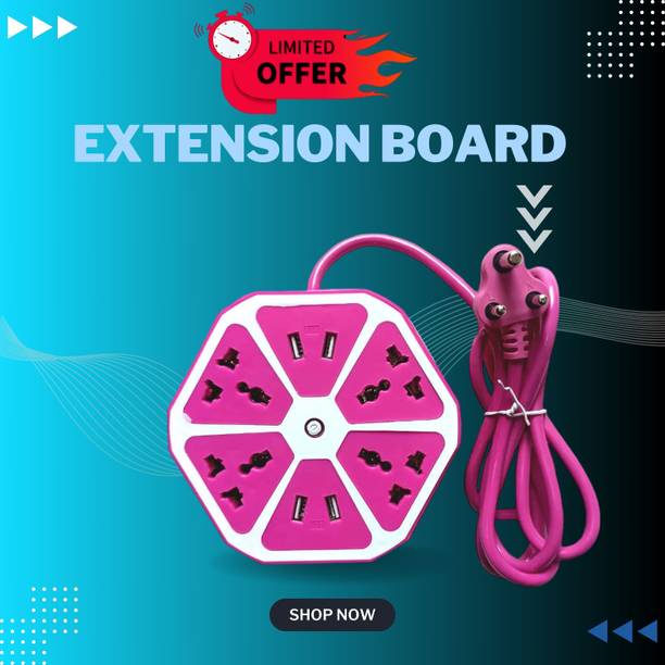 GUGGU USB HUB Extension Board Hexagon Electrical Cord Power 4 Socket & 4 USB PortFG365 4  Socket Extension Boards
