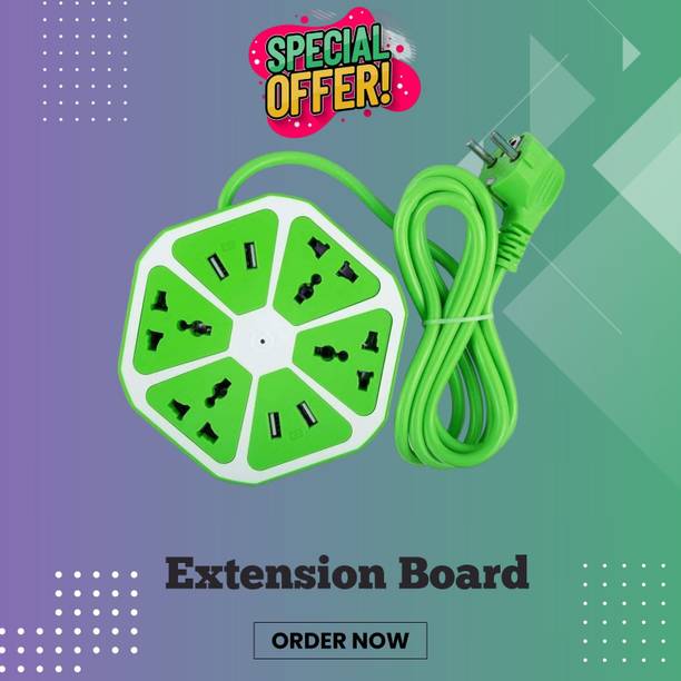 GUGGU USB HUB Extension Board Hexagon Electrical Cord Power 4 Socket & 4 USB PortFG67 4  Socket Extension Boards