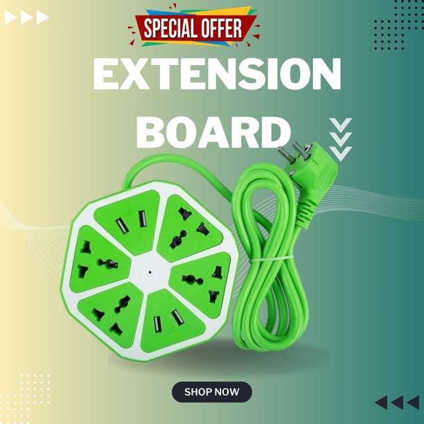 GUGGU USB HUB Extension Board Hexagon Electrical Cord Power 4 Socket & 4 USB PortFG65 4  Socket Extension Boards