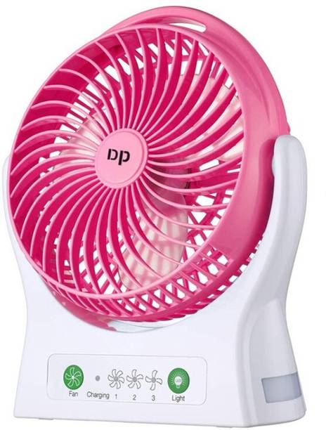 Dp 7605 (RECHARGEABLE PORTABLE USB FAN) 4000mAh Rechargeable Battery, Silent Operation 3 Blade USB Fan
