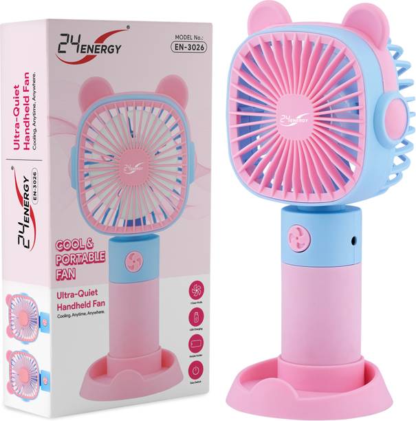 24 ENERGY Supreme Air Pocket-Sized Rechargeable USB Hand Fan - Pink USB Fan