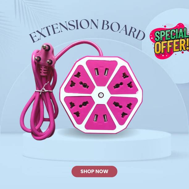 GUGGU USB HUB Extension Board Hexagon Electrical Cord Power 4 Socket & 4 USB PortFG68 4  Socket Extension Boards