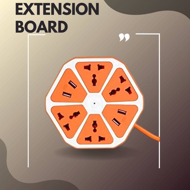 GUGGU USB HUB Extension Board Hexagon Electrical Cord Power 4 Socket & 4 USB PortFG405 4  Socket Extension Boards