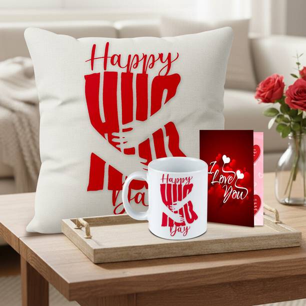 DealBoxx Greeting Card, Cushion, Mug Gift Set