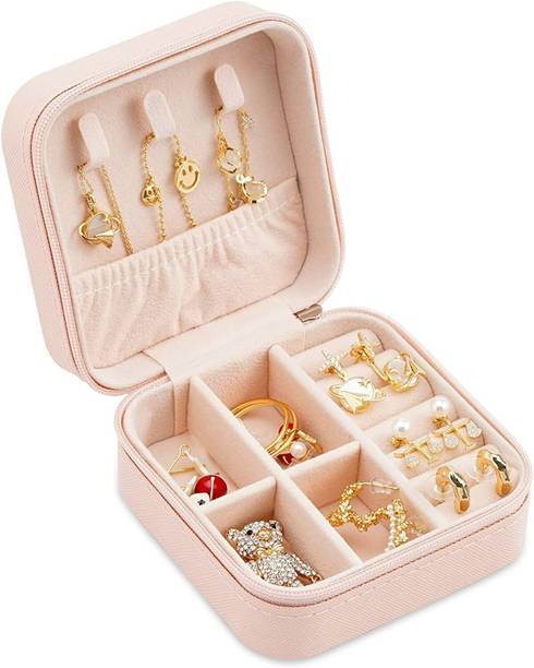 SVULINT Mini PU Travel Jewelery Storage Box Mini Jewellery Organiser Vanity Box