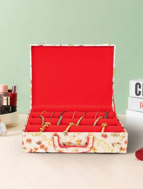 tosim 3 Rod Bangle Storage Box for women with Lock System BANGLE BOX, Lock System, Lockable Vanity Box