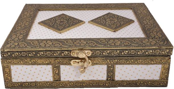 MAWEDI 7*9 Inches Handicraft wooden Box Makeup and Jewellery Vanity Box