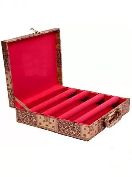 tosim 01 WOODEN PRINTED TRENDY 4 ROD BANGLE BOX And Number Lock system Lockable Vanity Box Vanity Box