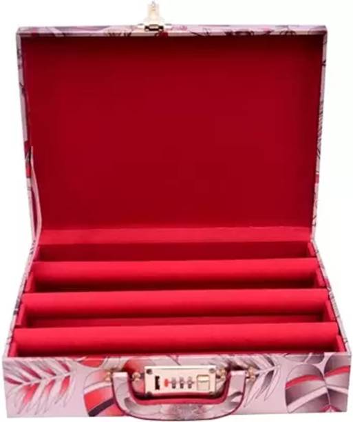 tosim 3 Rod Bangle Box for women with Lock System Jewellery, BANGLE BOX, Lock System, Lockable Vanity Box