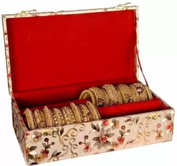 टोसिम Wooden 1 Piece / 2 Two Rod Bangle Storage Box with Lock System (PACK OF-1) लॉक सिस्टम, ज्वेलरी वैनिटी बॉक्स