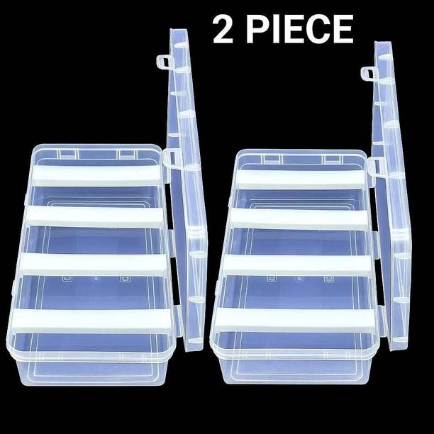 UFEnterprises Multipurpose transparent plastic storage box with 4 rods for women and girls STORAGE BOX, BANGLE BOX, VANITY BOX, Sample box, jewellry box Vanity Box