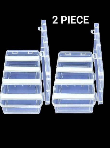 UFEnterprises Multipurpose transparent plastic storage box with 4 rods for women and girls STORAGE BOX, BANGLE BOX, VANITY BOX, Sample box, jewellry box Vanity Box