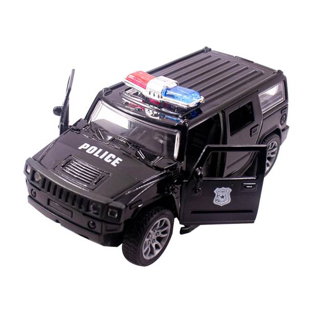 Toy Cloud Hummer Police Jeep 1:32 Scale Metal Toy Car, Pull Back Action & Opening Doors