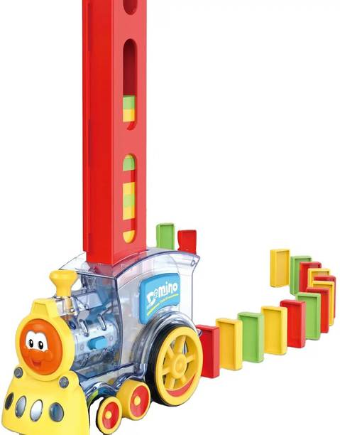 TOYOMAA Battery Operated Building Blocks Stacking Train Toy for Kids with Light & Music