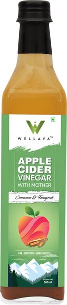 WELLAYA Apple Cider Vinegar with strands Mother of Vinegar-Cinnamon & Fenugreek Infused Vinegar