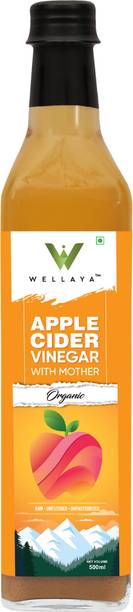 WELLAYA Organic Apple Cider Vinegar with the mother of vinegar, Raw, Unfiltered Vinegar