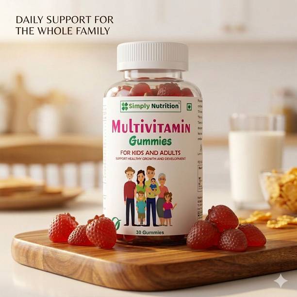 Simply Nutrition Multivitamin Gummy (Vit A, B-complex, C, D3, E, Folic acid, Biotin & Ca)