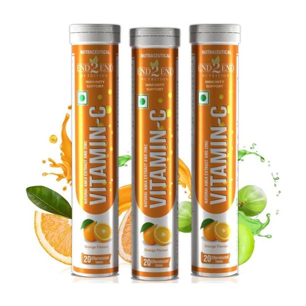 End2End Nutrition Natural Amla Vitamin C with Zinc for Skin Health Immunity & Antioxidant Support
