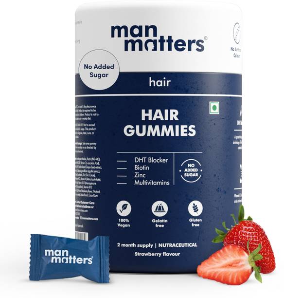 Man Matters 30 mcg Biotin Hair Gummies| 2 Months Pack |With Vitamin A, C,E| No Added Sugar